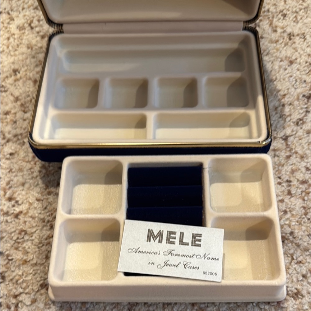 Mele Fashion Jewel Case in Blue Velvet NWOT - Picture 3 of 6